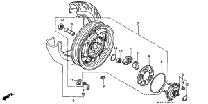 PC800 Rear wheel complete assy