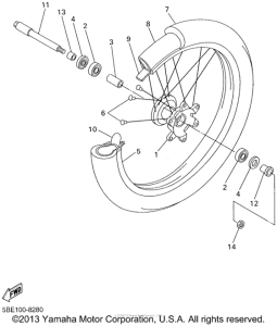 YZ426FN Переднее колесо