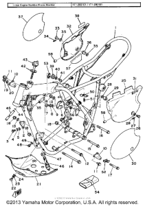 TT500F Frame - side cover