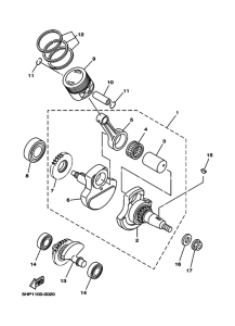 TTR125L Коленчатый вал и поршни