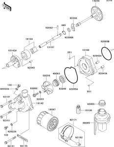 ZX636 Масляный насос и фильтр