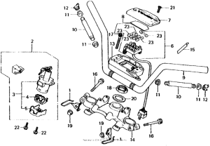 CB750 Handlebar + top bridge + key set