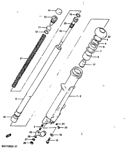GSX1100 Вилка передней оси