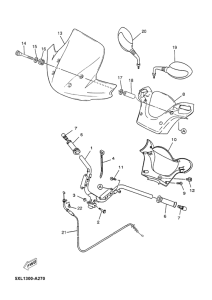 YP180E Steering handle & cable