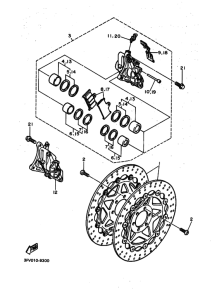 FZR750R Передний суппорт