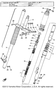 YZ465G Передняя вилка