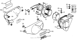 XR100 Air cleaner + side cover 81-82