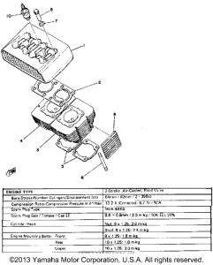 RD400F Cylinder head - cylinder