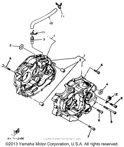 XT125J Картер двигателя