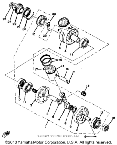 RD400C Коленвал и поршни
