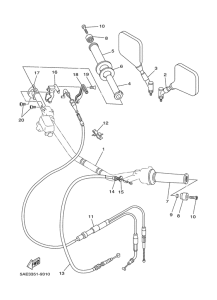 TDR125 Steering handle. cable