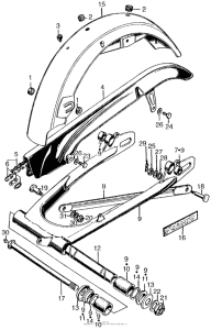 CB450 Rear fender + swingarm