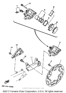 YZ125B Задний суппорт