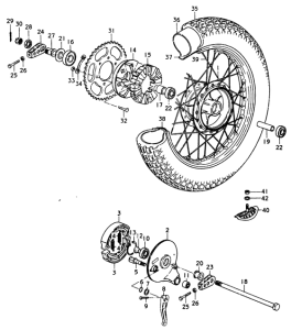 SP370 Rear wheel complete assy