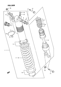 RM250 Абсорбер удавный в сборе задний