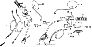 CB400 Control levers + switches + cables
