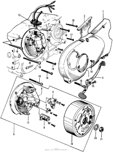CA105 Points + left crankcase cover