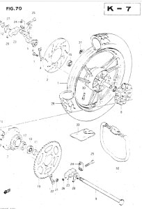 GSX500 Rear wheel complete assy