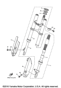 TTR50EH Передняя вилка