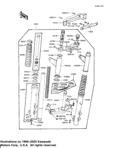 KZ1100 Вилка передней оси