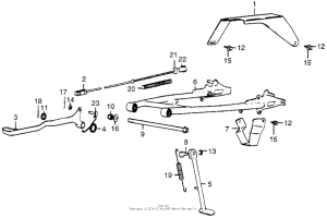 MR50 Brake pedal + side stand + swingarm