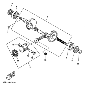 YQ50 Коленчатый вал и поршни