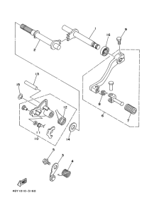 TT250R Axe de select. pedale