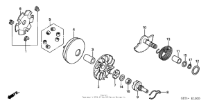 NPS50 Drive face + kick starter spindle