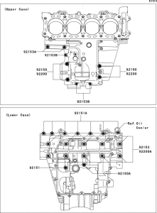 ZX1000 Болты крепления картера