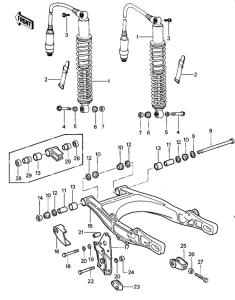 KDX400 Swing arm / shock absorbers