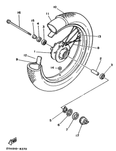 TDR250 Переднее колесо