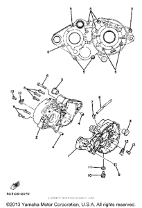 YZ100J Картер двигателя
