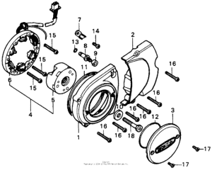 XL100 Left crankcase cover + alternator