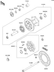 KLE500 Задняя ступица колеса