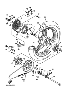 YBR125ED Rear wheel complete assy