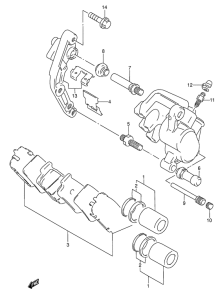 RF600 Передний суппорт тормозной
