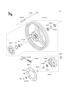EX250 Заднее колесо и цепь