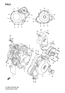 DL1000 Crankcase cover ass`y  (v