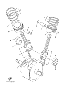 XV1600A Коленчатый вал и поршни