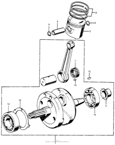 CL100 Коленчатый вал и поршни