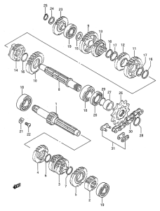 RM125 Трансмиссия