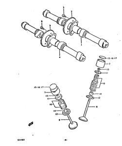 GS550 Распределительный вал-клапаны