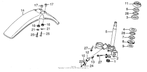 XL250 Steering stem + front fender