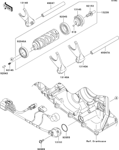 ZX1000 Валы и вилки переключения передач