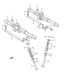 GSX750 Распределительный вал-клапаны