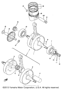TT500H Crankshaft-piston