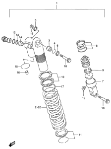 RM125 Абсорбер удавный в сборе задний