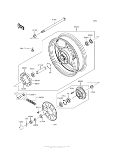 EX650 Заднее колесо и цепь