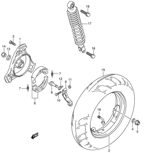 UE150 Rear wheel complete assy