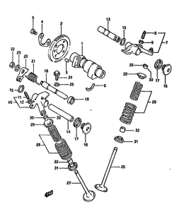 DR350 Распред вал-клапана